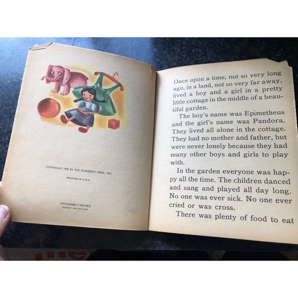 Vtg 1945 "Pandora" Children's Book A Sturdibilt Book Retold Mary Patric Sam Lowe - Picture 3 of 10